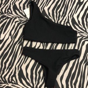NWT One Shoulder Black Kini